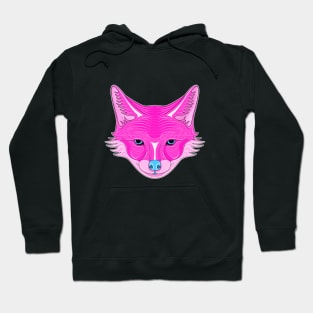 pink coyote face carton Hoodie